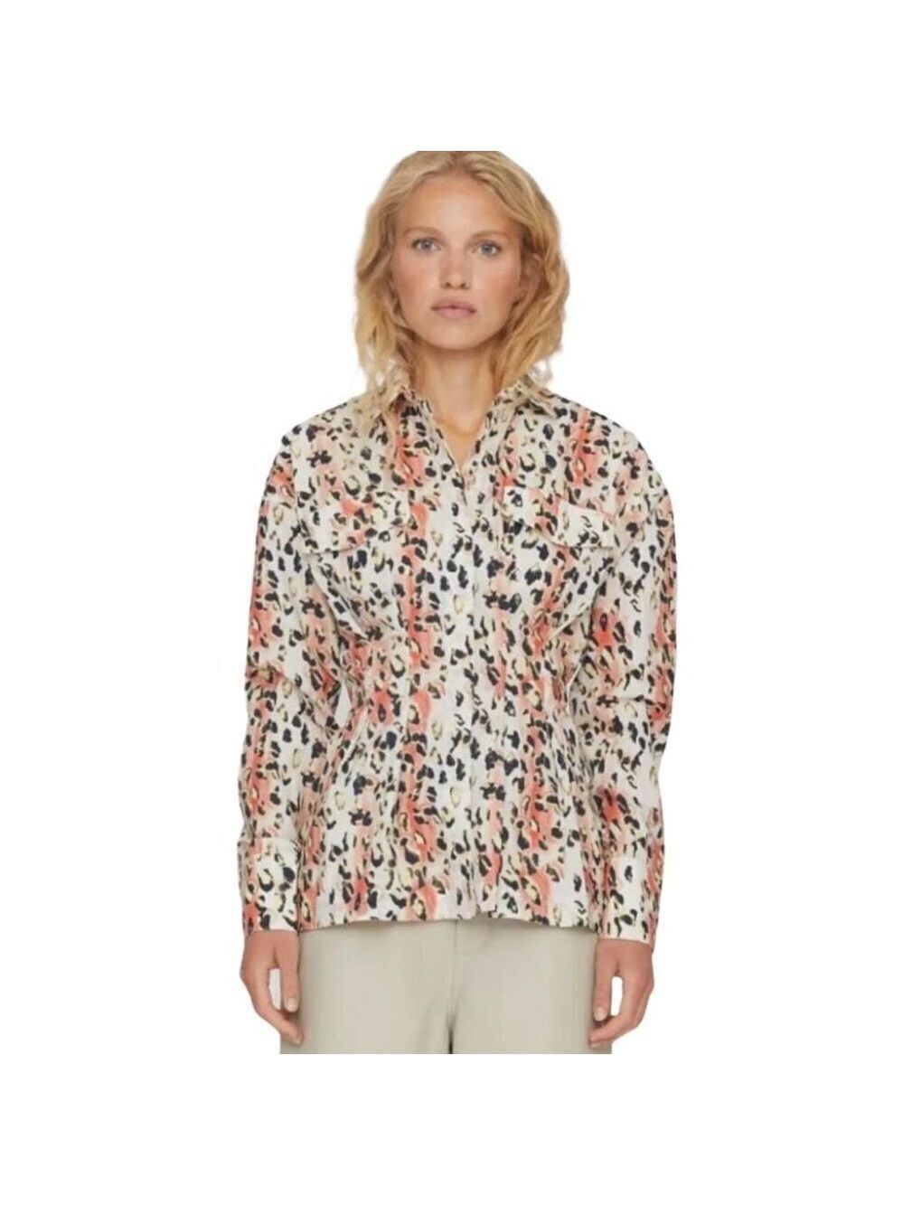 NEW Remain by Birger Christensen Charlotte Leopard Cotton Shirt Size S ( EU 36)